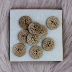 Träknapp - Handmade Heart (5-pack)