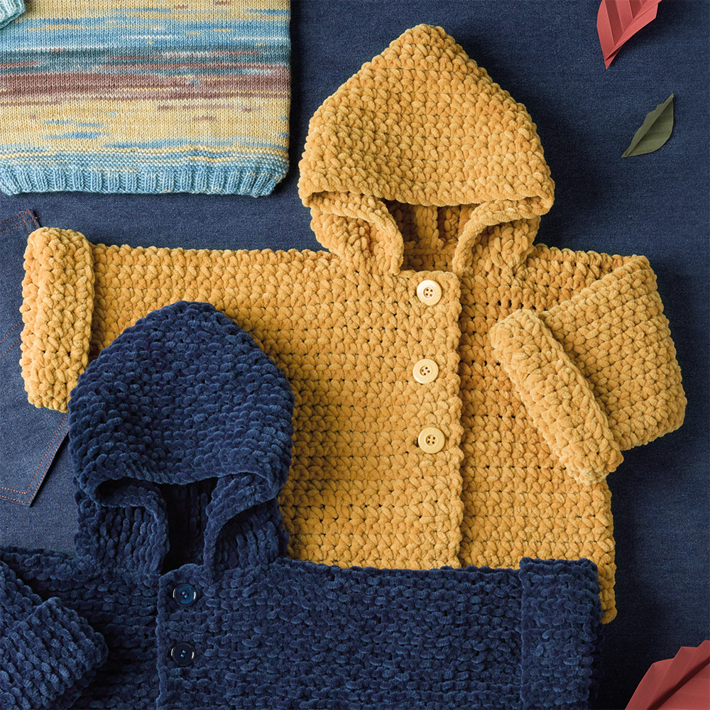 Mönster - Virkad babykofta Piff